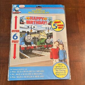 Thomas the Train Engine Giant Scene Setter 6ft. Wall Decorating Kit Party Decor